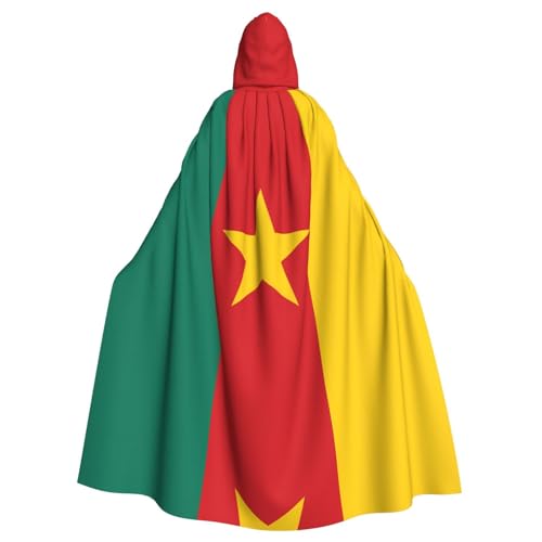 WHJYCC Kapuzenmantel Umhang Halloween Rollenspiel Kostüm Uni geeignet für Halloween Party Maskerade Flagge von Kamerun Kapuzenumhang von WHJYCC