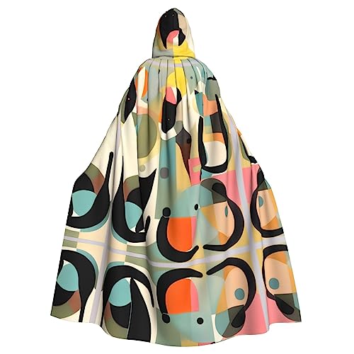 WHJYCC Kapuzenmantel Umhang Halloween Rollenspiel Kostüm Uni geeignet für Halloween Party Maskerade Mid-Century Modern Art Cat Hooded Cape von WHJYCC