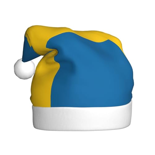 WHJYCC Schweden Flagge Weihnachtsmütze Weihnachtsmann Mütze Weihnachten Kopfschmuck Herren Mütze Damen Mütze Retro Weihnachtselfenmütze Rot von WHJYCC