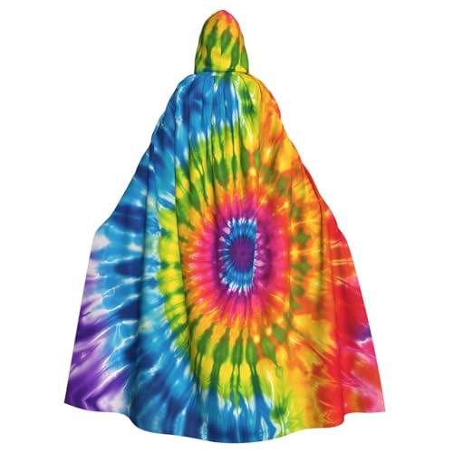 WHJYYXDE Batikfärbung, Regenbogen-Druck, Halloween-Kapuzenumhang, geeignet für Cosplay-Kostüme, Weihnachtsfeiern von WHJYYXDE
