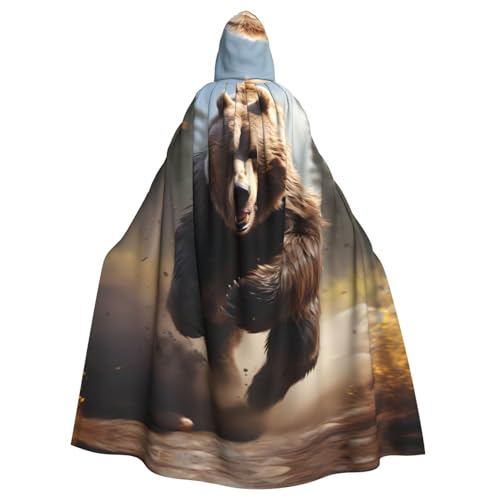 WHJYYXDE Bedruckter Halloween-Kapuzenumhang mit Bärenlauf, geeignet für Cosplay-Kostüme, Weihnachtsfeiern WHJYYXDE Bedruckter Halloween-Kapuzenumhang mit Bärenlauf, geeignet für Cosplay-Kostüme, Weihnachtsfeiern von WHJYYXDE