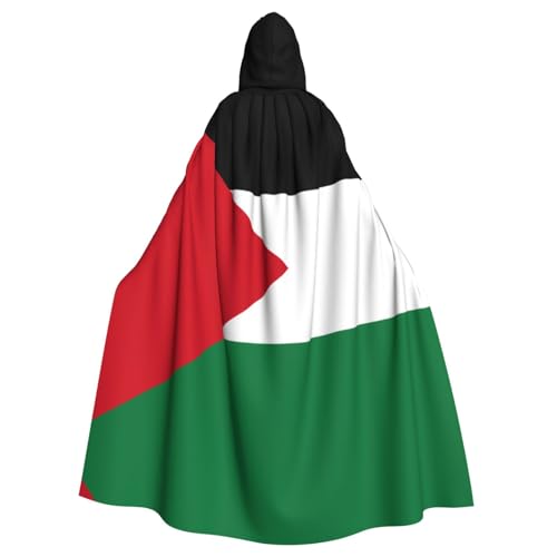 WHJYYXDE Bedruckter Halloween-Kapuzenumhang mit Flagge des Staates Palästina, geeignet für Cosplay-Kostüme, Weihnachtsfeiern von WHJYYXDE