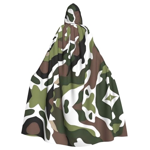 WHJYYXDE Camouflage-bedruckter Halloween-Kapuzenumhang mit Kapuze, geeignet für Cosplay-Kostüme, Weihnachtsfeiern von WHJYYXDE