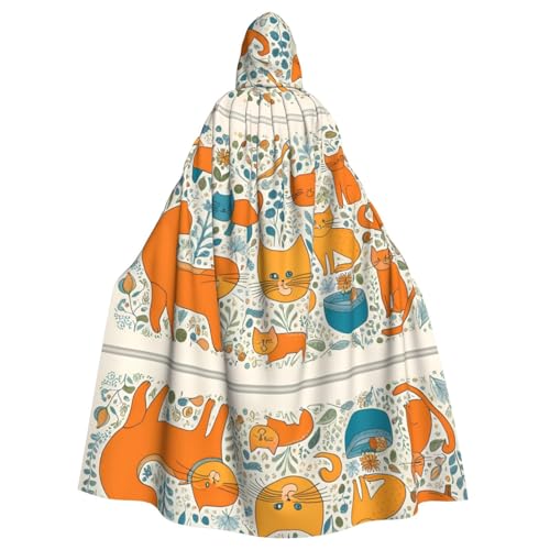WHJYYXDE Cartoon-Katze, bedruckt, Halloween-Kapuzenumhang, geeignet für Cosplay-Kostüme, Weihnachtsfeiern WHJYYXDE Cartoon-Katze, bedruckt, Halloween-Kapuzenumhang, geeignet für Cosplay-Kostüme, Weihnachtsfeiern von WHJYYXDE