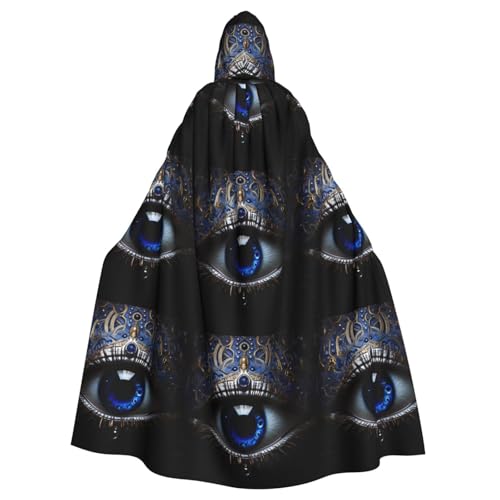 WHJYYXDE Evil Eye bedruckter Halloween-Kapuzenumhang mit Kapuze, geeignet für Cosplay-Kostüme, Weihnachtsfeiern von WHJYYXDE