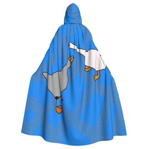 WHJYYXDE Grauer Gans bedruckter Halloween-Kapuzenumhang mit Kapuze, geeignet für Cosplay-Kostüme, Weihnachtsfeiern von WHJYYXDE