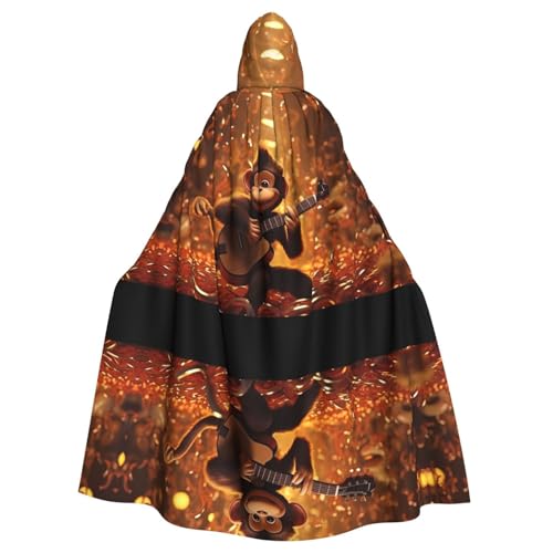 WHJYYXDE Halloween-Kapuzenumhang mit Affenmusikdruck, geeignet für Cosplay-Kostüme, Weihnachtsfeiern WHJYYXDE Halloween-Kapuzenumhang mit Affenmusikdruck, geeignet für Cosplay-Kostüme, Weihnachtsfeiern von WHJYYXDE