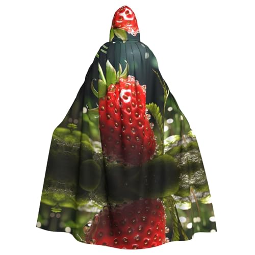 WHJYYXDE Halloween-Kapuzenumhang mit Erdbeermotiv, geeignet für Cosplay-Kostüme, Weihnachtsfeiern von WHJYYXDE