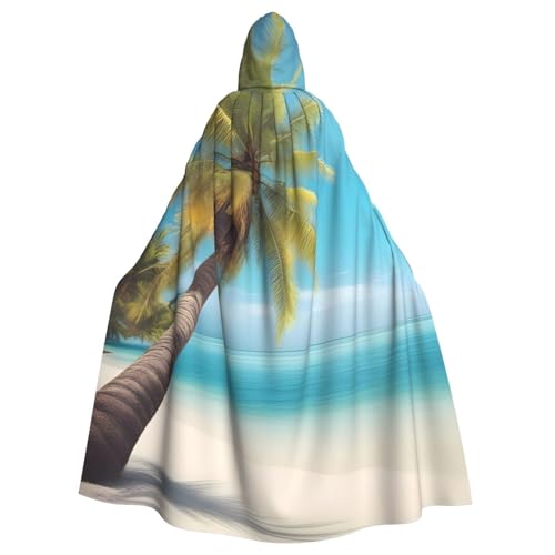 WHJYYXDE Halloween-Kapuzenumhang mit Palmen und klarem Meer, geeignet für Cosplay-Kostüme, Weihnachtsfeiern WHJYYXDE Halloween-Kapuzenumhang mit Palmen und klarem Meer, geeignet für Cosplay-Kostüme, Weihnachtsfeiern von WHJYYXDE