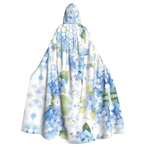 WHJYYXDE Hortensien-Aquarell-bedruckter Halloween-Kapuzenumhang, geeignet für Cosplay-Kostüme, Weihnachtsfeiern von WHJYYXDE
