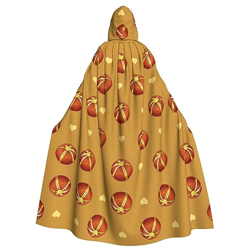 WHJYYXDE Kapuzenumhang mit Butterbrot, bedruckt, Halloween-Kapuzenumhang, geeignet für Cosplay-Kostüme, Weihnachtsfeiern von WHJYYXDE