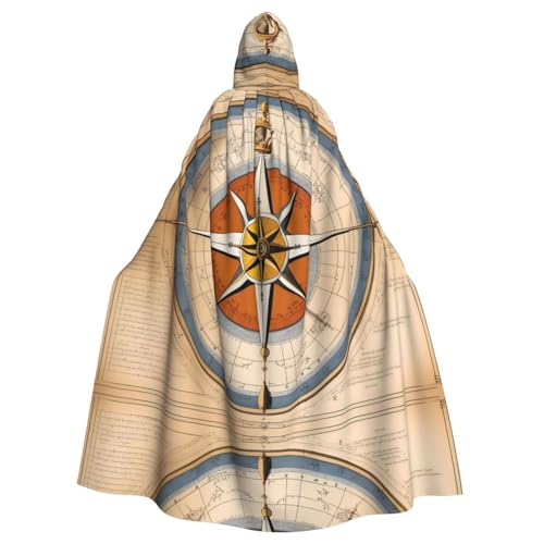 WHJYYXDE Law of the Compass Sea Bedruckter Halloween-Kapuzenumhang mit Kapuze, geeignet für Cosplay-Kostüme, Weihnachtsfeiern von WHJYYXDE