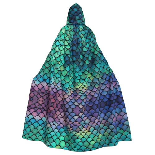 WHJYYXDE Meerjungfrauen-Schuppen-bedruckter Halloween-Kapuzenumhang, geeignet für Cosplay-Kostüme, Weihnachtsfeiern WHJYYXDE Meerjungfrauen-Schuppen-bedruckter Halloween-Kapuzenumhang, geeignet für Cosplay-Kostüme, Weihnachtsfeiern von WHJYYXDE