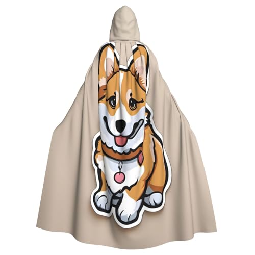 WHJYYXDE Niedlicher Corgi-Hintern, bedruckter Halloween-Kapuzenumhang, geeignet für Cosplay-Kostüme, Weihnachtsfeiern von WHJYYXDE