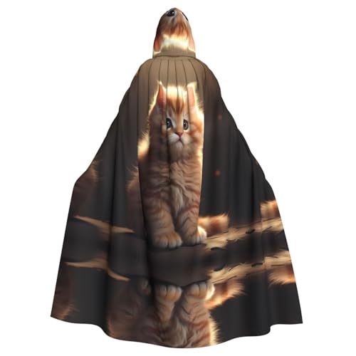 WHJYYXDE Niedlicher kleiner Katzen-Umhang mit Kapuze, bedruckt, geeignet für Cosplay-Kostüme, Weihnachtsfeiern von WHJYYXDE