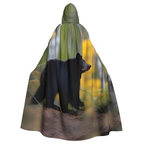 WHJYYXDE Rge und kleine schwarze Bären, bedruckter Halloween-Kapuzenumhang, geeignet für Cosplay-Kostüme, Weihnachtsfeiern WHJYYXDE Rge und kleine schwarze Bären, bedruckter Halloween-Kapuzenumhang, geeignet für Cosplay-Kostüme, Weihnachtsfeiern von WHJYYXDE