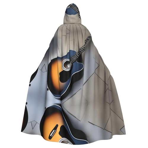 WHJYYXDE Schöner Halloween-Umhang mit Gitarre, mit Kapuze, geeignet für Cosplay-Kostüme, Weihnachtsfeiern von WHJYYXDE