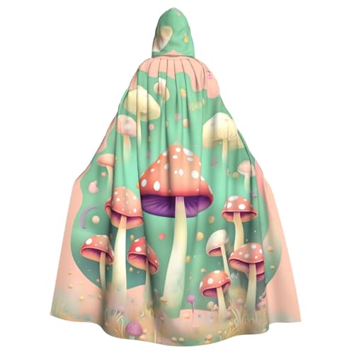WHJYYXDE Traumpilz bedruckter Halloween-Kapuzenumhang mit Kapuze, geeignet für Cosplay-Kostüme, Weihnachtsfeiern von WHJYYXDE