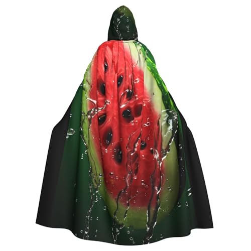 WHJYYXDE Wassermelonen-grüner bedruckter Halloween-Kapuzenumhang mit Kapuze, geeignet für Cosplay-Kostüme, Weihnachtsfeiern von WHJYYXDE