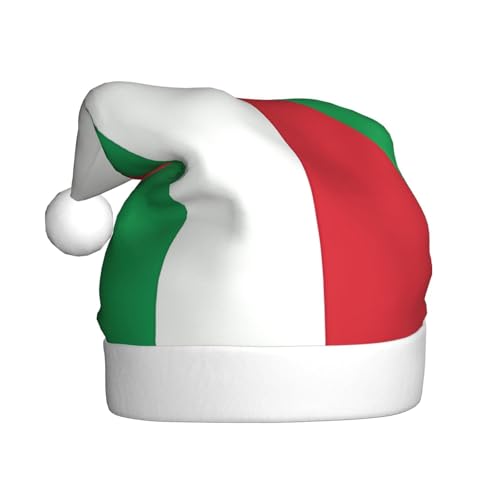 WHJYYXDE Weihnachtsmütze für Erwachsene – hochwertiger Stoff mit weichem Stoff für Feiertage, Partys, Italien-Flagge von WHJYYXDE