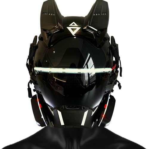 WHKJSS Cyberpunk Maske Cosplay für Männer, regenfest, Anti-Beschlag-Objektive, Musikfest, Halloween, Party, kurze Video-Fotografie. Weißer LED-Lichtstreifen, bestes Geschenk für Freunde. WHKJSS Cyberpunk Maske Cosplay für Männer, regenfest, Anti-Beschlag-Objektive, Musikfest, Halloween, Party, kurze Video-Fotografie. Weißer LED-Lichtstreifen, bestes Geschenk für Freunde. von WHKJSS