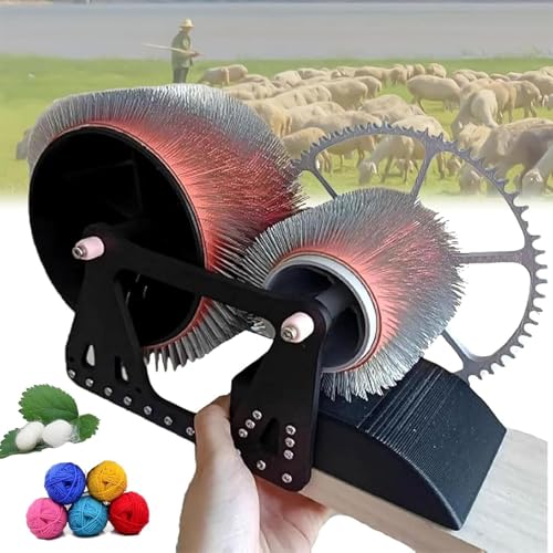 Manuelle Wollfaser-Kardiermaschine, Werkzeug Zur Herstellung Von Wollfilz, DIY-Bastelwerkzeug Herstellung Von Filztieren, Metall-Konstruktion, mit Zahnradantrieb, für Handspinner und Filzherstellung Manuelle Wollfaser-Kardiermaschine, Werkzeug Zur Herstellung Von Wollfilz, DIY-Bastelwerkzeug Herstellung Von Filztieren, Metall-Konstruktion, mit Zahnradantrieb, für Handspinner und Filzherstellung von WHOOLEFUN