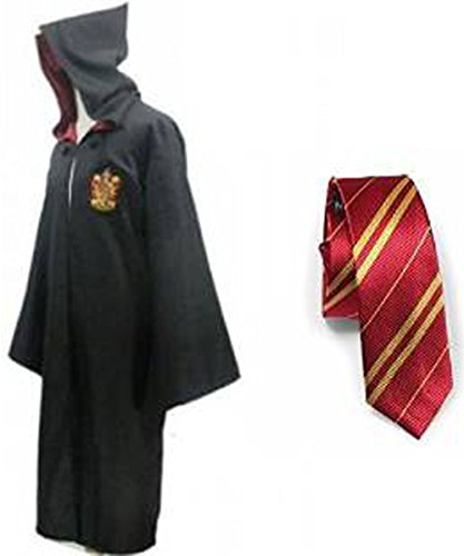 WHSUXAYC Hogwarts Magician Robe, Gryffindor Ravenclaw Cape, Youth Adult Uniform, Halloween Carnival Cosplay Costume (Red, XL) von WHSUXAYC