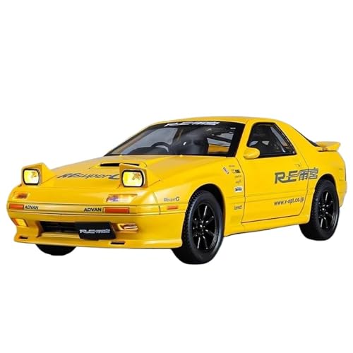 Diecast 1:24 für Mazda RX7 Supercar Maßstab Legierung Modellauto Druckguss Metall Fahrzeugsammlung Display Ornamente vorgefertigte Fahrzeuge Modell (gelb) von WHYMIRRJ
