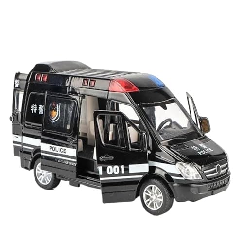 Diecast 1:32 Mini Legierung Auto Druckguss Krankenwagen Feuerschlepper Polizei Maßstab Modellbausätze mit Sound und Licht Sammlung (schwarz) von WHYMIRRJ