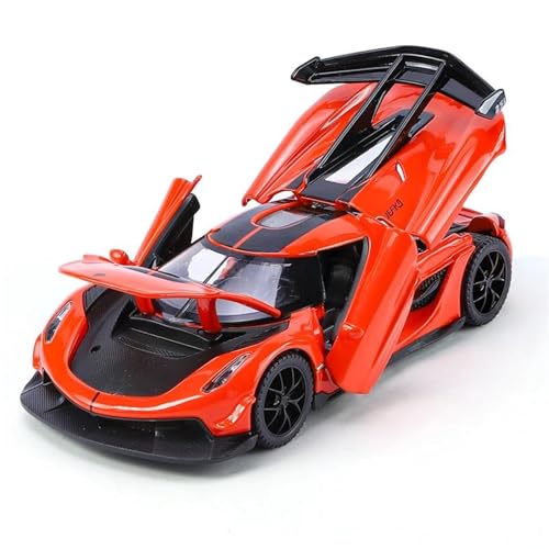 Diecast Jesko Racing Supercar Maßstab 1:32, Legierung, Modellautos, Druckguss, Metallfahrzeuge, Sammlerstück, Ornamente, vorgefertigte Fahrzeuge, Modell (Orange) von WHYMIRRJ