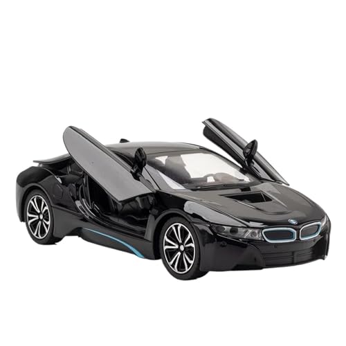 Maßstab 1:22 für BMW I8 Sportwagen Druckguss Legierung Auto Modelle Öffnen Türen Maßstab Modellbausätze Dekorative Souvenirs Vorgefertigte Fahrzeuge Modell (Schwarz) von WHYMIRRJ