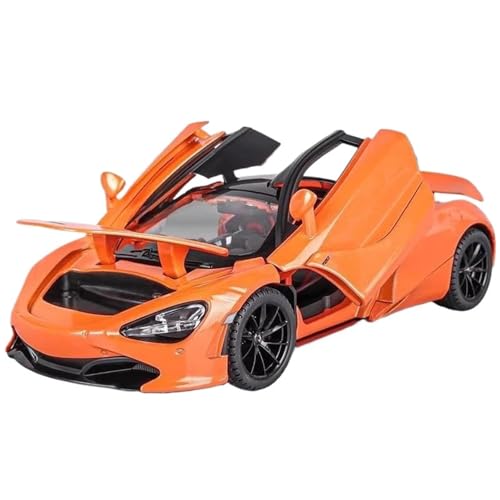 Maßstab 1:24 für McLaren 720S Sportwagen, Druckguss, Legierung, Auto-Modelle, öffnende Türen, Maßstab, Modellbausätze, dekorative Souvenirs, vorgefertigte Fahrzeuge, Modell (orange) von WHYMIRRJ