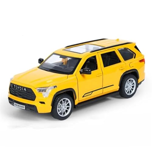 WHYMIRRJ 1/24 Für Toyota Sequoia SUV Legierung Automodelle Maßstabmodellbausätze Öffnende Türen Fahrzeug Dekorative Souvenirs(Yellow) von WHYMIRRJ