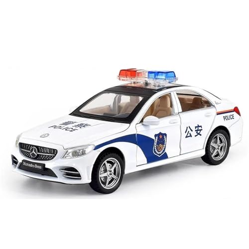 WHYMIRRJ 1:32 Für Benz C260 Polizeiauto Legierungsautomodelle Maßstabfahrzeugmodellbausätze Anzeige Souvenirs Sammlung Ornamente(White) von WHYMIRRJ