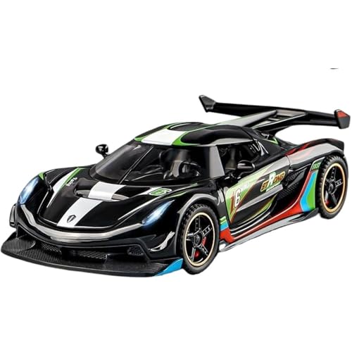 WHYMIRRJ 1:32 for Koenigsegg Jesko Supercar Maßstab Legierung Automodelle Simulation Metall Fahrzeugmodell for Büro Oder Wohnkultur(Racing Black) von WHYMIRRJ