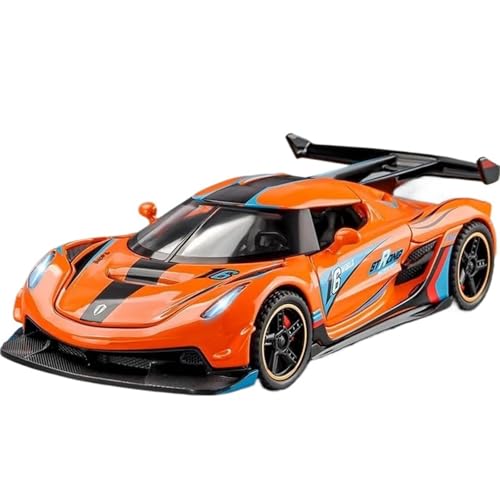 WHYMIRRJ 1:32 for Koenigsegg Jesko Supercar Maßstab Legierung Automodelle Simulation Metall Fahrzeugmodell for Büro Oder Wohnkultur(Racing Orange) von WHYMIRRJ