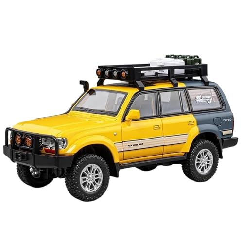 WHYMIRRJ Diecast 1/24 für Toyota Land Cruiser LC80 Legierungs-Auto-Modelle, Simulation, Miniatur-Nachbildung, Fahrzeugmodell für Auto-Enthusiasten, Geschenk (gelb) von WHYMIRRJ
