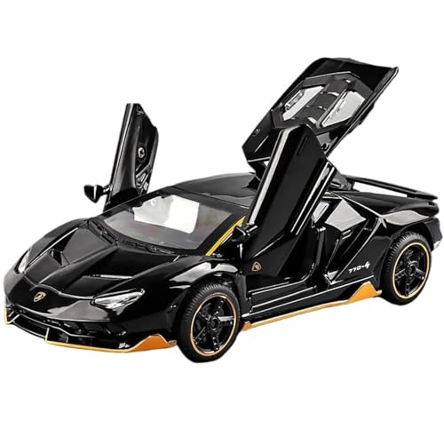 WHYMIRRJ Diecast 1/32 für Lambor LP770 Druckguss-Modellautos, Rücklicht, Musikmaßstab, Modellbausätze, Sammlerstück, Souvenirs (schwarz) von WHYMIRRJ