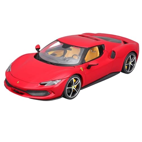 WHYMIRRJ Diecast 1:18 für Ferrari 296 GTB Druckguss-Auto-Modelle, Legierung, öffnende Türen, realistische Automodelle, dekorative Souvenirs, vorgefertigte Fahrzeuge, Modell (rot) von WHYMIRRJ