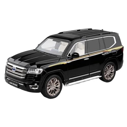 WHYMIRRJ Diecast 1:18 für Land Cruiser LC300 Druckguss Legierung Auto Modelle 6 Türen geöffnet SUV mit Licht Musik Pull Back Auto (Schwarz) von WHYMIRRJ