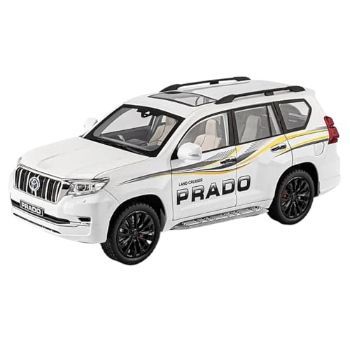 WHYMIRRJ Diecast 1:18 für Land Cruiser Prado SUV, Legierung, Druckguss-Auto-Modelle, Fahrzeugdekoration, Sammlerstück, Ornamente, vorgefertigte Fahrzeuge, Modell (weiß) von WHYMIRRJ