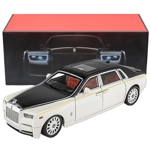 WHYMIRRJ Diecast 1:18 für Rolls-Royce Phantom Modellauto, Zinklegierung, Druckguss, Rückziehfunktion, mit Sound und Licht, Rückziehmodelle (weiß) von WHYMIRRJ