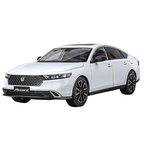WHYMIRRJ Diecast 1:18 für elf Accord, Druckguss, Legierung, Auto-Modelle, zu öffnende Türen, realistische Automodelle, dekorative Souvenirs, vorgefertigte Fahrzeuge, Modell (weiß) von WHYMIRRJ