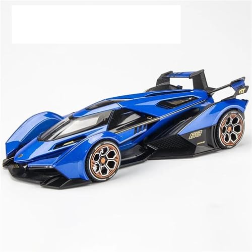 WHYMIRRJ Diecast 1:22 für Lamborghini V12 GT Maßstab Legierung Supersportwagen-Modelle zu öffnende Türen, Sammlermodell, dekorative Souvenirs, vorgefertigte Fahrzeuge, Modell (blau) von WHYMIRRJ