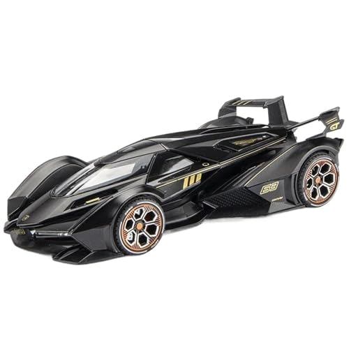 WHYMIRRJ Diecast 1:22 für Lamborghini V12 GT Scale Alloy Supercar Modelle Openable Doors Collectible Model Decorative Souvenirs Pre-Built Vehicles Model (Black) von WHYMIRRJ