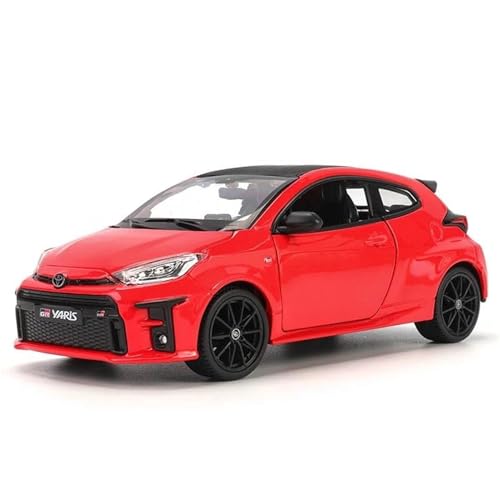 WHYMIRRJ Diecast 1:24 2021 für Toyota GR Yaris, Legierung, Druckguss-Auto-Modelle, statischer Maßstab, Modellautos, Sammlerstück, Ornamente, vorgefertigte Fahrzeuge, Modell (rot) von WHYMIRRJ