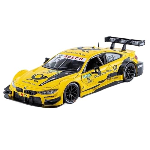 WHYMIRRJ Diecast 1:24 für BMW M4 Rennwagen-Modell, Druckguss, Legierung, Modellbausätze, Sammlung, Ornamente, vorgefertigte Fahrzeuge, Modell (gelb) von WHYMIRRJ