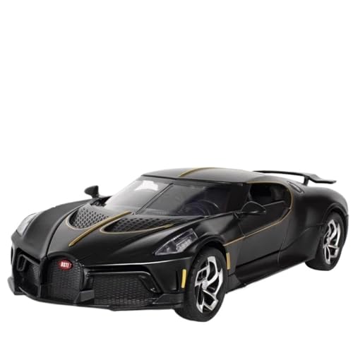 WHYMIRRJ Diecast 1:24 für Bugatti Black Night Legierung Druckguss Auto Modelle Fahrzeug Dekorationen Sammlerstück Display Ornamente Vorgefertigte Fahrzeuge Modell (Schwarz) von WHYMIRRJ