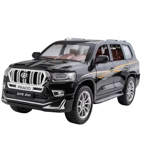 WHYMIRRJ Diecast 1:24 für Land Cruiser Prado SUV Alloy Car Models Openable Doors Realistic Car Models Decorative Souvenirs Pre-Built Vehicles Model (Black) von WHYMIRRJ