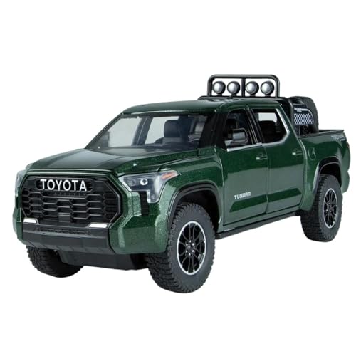 WHYMIRRJ Diecast 1:24 für Toyota Tundra Alu-Auto-Modelle, Maßstab, Druckguss-Fahrzeuge, Erwachsenen-Modellautos, Auto-Modell-Dekorationen, vorgefertigte Fahrzeuge, Modell (grün) von WHYMIRRJ